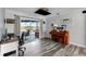 Home office with lake view and built-in workspace at 7643 Vienna Ln, Port Richey, FL 34668
