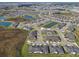 Aerial perspective showcasing the community layout and natural surroundings at 10374 Echo Dock Loop, San Antonio, FL 33576