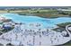 Aerial view of Crystal Lagoon beach and amenities at 10374 Echo Dock Loop, San Antonio, FL 33576