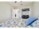 Bedroom with built-in desk and double bed at 10374 Echo Dock Loop, San Antonio, FL 33576