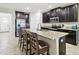 Modern kitchen with dark cabinets, granite countertops, and stainless steel appliances at 10374 Echo Dock Loop, San Antonio, FL 33576