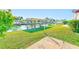 Beautiful backyard featuring a private boat dock and canal access, perfect for waterfront living at 1575 Brookside Blvd, Largo, FL 33770