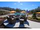 Relaxing fire pit area near the pool at 17546 Fairmeadow Dr, Tampa, FL 33647