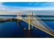 Aerial view of a cable-stayed bridge spanning a wide body of water at 2201 Park N St, St Petersburg, FL 33710