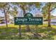 Jungle Terrace Neighborhood sign, welcoming residents and visitors at 2201 Park N St, St Petersburg, FL 33710