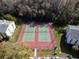 Aerial view of tennis and pickleball courts at 3141 Lake Pine Way # D2, Tarpon Springs, FL 34688
