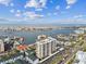Aerial view of condo, marina, and city skyline at 400 Island Way # 1204, Clearwater, FL 33767