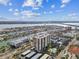 Aerial view of condo building and its surroundings at 400 Island Way # 1204, Clearwater, FL 33767