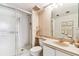 Clean bathroom with shower, toilet and vanity at 400 Island Way # 1204, Clearwater, FL 33767