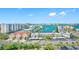 Aerial view of a waterfront community with boat slips and parking at 400 Island Way # 1204, Clearwater, FL 33767