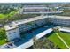 Aerial view of condo complex, showing building layout and parking at 5725 80Th N St # 116, St Petersburg, FL 33709
