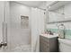 Clean bathroom with walk-in shower and pebble floor at 6327 2Nd S Ave, St Petersburg, FL 33707