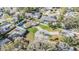 Aerial view of a neighborhood with houses and a cul-de-sac at 11398 88Th Ave, Seminole, FL 33772