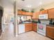 Bright kitchen features ample cabinetry and modern appliances at 1241 Redondo Way, Wesley Chapel, FL 33543
