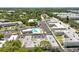 Aerial view of community showing building layout and pool at 1250 S Pinellas Ave # 713, Tarpon Springs, FL 34689