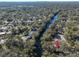 Aerial view showcasing home's waterfront location and neighborhood at 1745 E Mulberry Dr, Tampa, FL 33604
