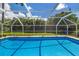 Inviting screened-in swimming pool in backyard at 3064 Pinetree St, Port Charlotte, FL 33952