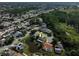 Aerial view of house and neighborhood with pond view at 3127 Ivyhill Ct, Holiday, FL 34691