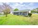 Screened patio overlooks pond and grassy yard at 3127 Ivyhill Ct, Holiday, FL 34691