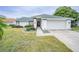 Single-story home with attached garage and well-manicured lawn at 3127 Ivyhill Ct, Holiday, FL 34691