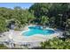 Relaxing community pool with lounge chairs and patio tables at 8517 Island Breeze Ln # 207, Temple Terrace, FL 33637