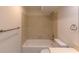 Clean bathroom featuring a shower/tub combo, toilet and vanity at 102 Shoreview Ln, Oldsmar, FL 34677