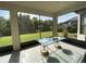 Relaxing screened porch overlooking a lush backyard at 10912 Wicker Park Pl, Palmetto, FL 34221