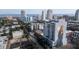 Aerial view showcasing a high-rise building with a large mural at 226 5Th N Ave # 1106, St Petersburg, FL 33701