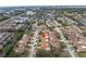 Aerial view of a residential neighborhood showing a single-Gathering home and surrounding houses at 2267 Heron Cir, Clearwater, FL 33762