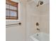 Bathroom with bathtub, shower, and bronze fixtures at 3022 Short Leaf St, Wesley Chapel, FL 33543