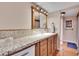 Bathroom with double sink vanity and mosaic tile at 3022 Short Leaf St, Wesley Chapel, FL 33543