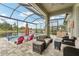 Relaxing outdoor screened in patio featuring a pool and comfortable seating at 6028 Milestone Dr, Apollo Beach, FL 33572