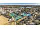 Aerial view of community amenities, including pool and tennis courts at 14545 Mirabelle Vista Cir, Tampa, FL 33626