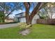 Relaxing yard with a wooden swing hanging from a tree at 16013 Eagle River Way, Tampa, FL 33624