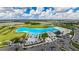 Aerial view of Crystal Lagoon and community at 17538 Holly Well Ave, Wimauma, FL 33598