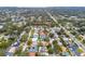 Aerial view showing home's location in a quiet, residential neighborhood at 1824 Southwood Ln, Clearwater, FL 33764