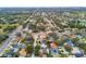 Aerial view showcasing home's location in a residential area near water at 1824 Southwood Ln, Clearwater, FL 33764