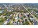 Wide aerial view of neighborhood, showing home's location and surrounding area at 1824 Southwood Ln, Clearwater, FL 33764