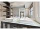 Double vanity bathroom with modern sinks at 1824 Southwood Ln, Clearwater, FL 33764