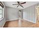 Bedroom with wood flooring and ceiling fan at 1824 Southwood Ln, Clearwater, FL 33764