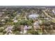 Aerial view highlighting the home's waterfront location and neighborhood context at 3282 Honeysuckle Rd, Largo, FL 33770
