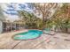 Refreshing kidney-shaped pool with patio furniture, deck and lush landscaping at 3282 Honeysuckle Rd, Largo, FL 33770