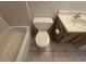 Bathroom with shower/tub combo and vanity at 4031 Tumble Wood Trl # 203, Tampa, FL 33613