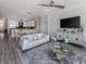 Open concept living room and kitchen with modern decor at 507 Tamiami N Trl # 201, Venice, FL 34285