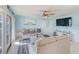 Living room with access to balcony and water views at 5116 Beach Se Dr # D, St Petersburg, FL 33705