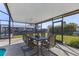 Screened patio with outdoor dining furniture at 8716 Hickorywood Ln, Tampa, FL 33615