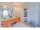 Bathroom with double vanity, bathtub, and plenty of storage at 2015 Wexford Green Dr, Valrico, FL 33594