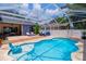 Inviting pool area with screened enclosure and patio at 2015 Wexford Green Dr, Valrico, FL 33594