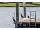 Wooden dock with cormorants and a no swimming sign at 211 Shell Creek Ct, Apollo Beach, FL 33572