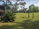 View of the backyard with a golf course view and mature trees at 2280 Toniwood Ln, Palm Harbor, FL 34685
